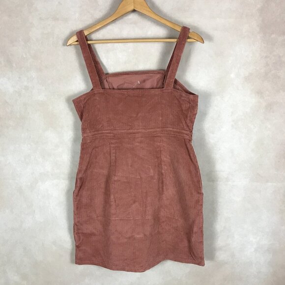COMMON STITCH Rustic Brown Corduroy Mini Dress NEW LARGE - Picture 9 of 9